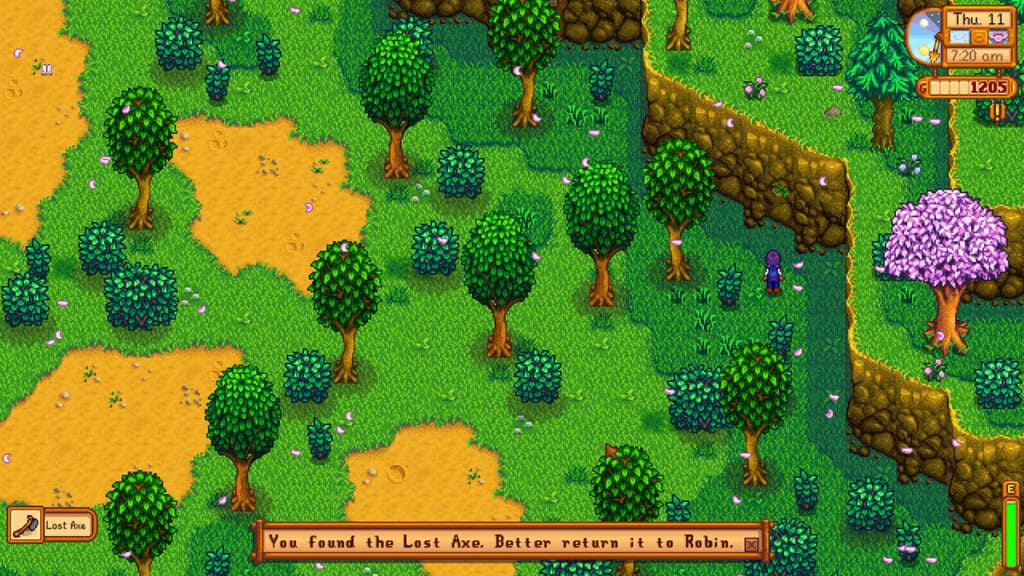 Finding Robin's Axe in Stardew Valley