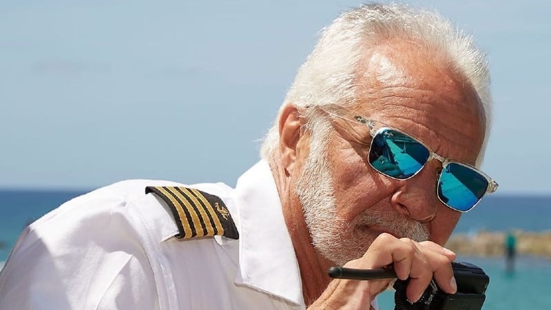 Captain Lee Rosbach performing his captain duties aboard a boat on the Bravo series