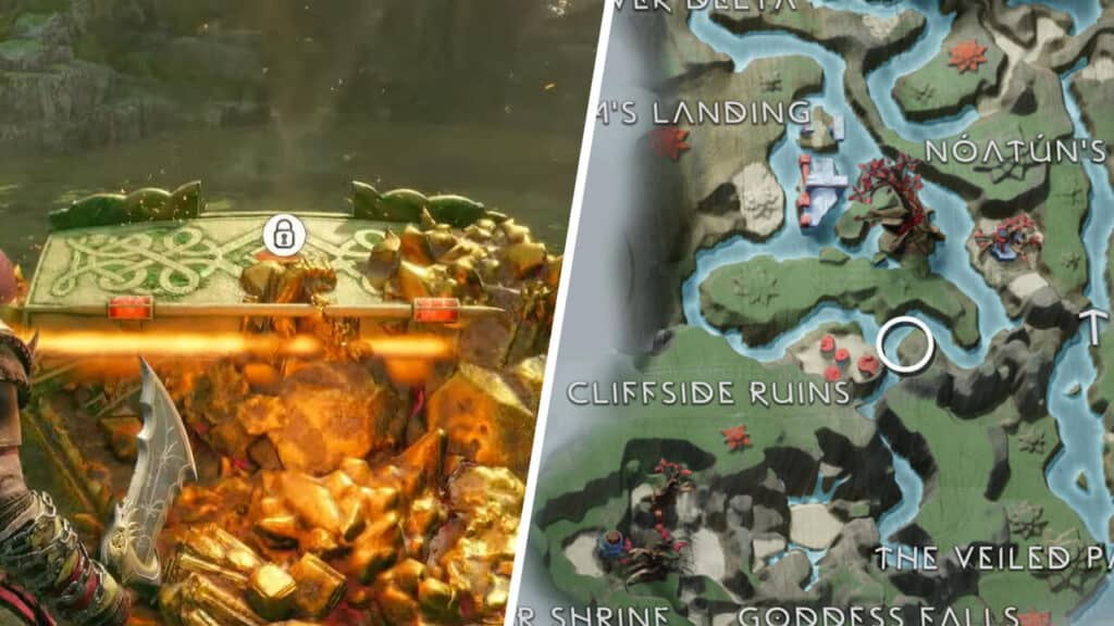 Cliffside Ruins Legendary Chest in God Of War Ragnarok Map Location