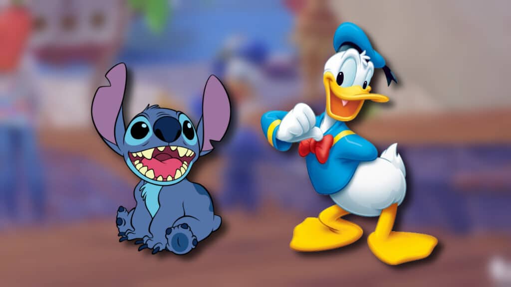 Stitch and Donald Duck in Disney Dreamlight Valley
