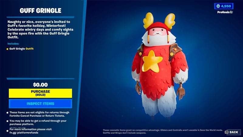 Fortnite: How to Get Christmas Guff Gringle Skin for Free