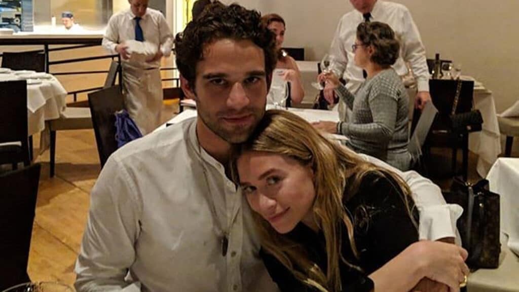 Ashley Olsen and Louis Eisner pose together on his 30th birthday