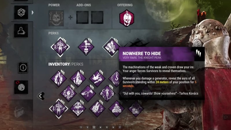 Dead by Daylight Best Perks for The Knight