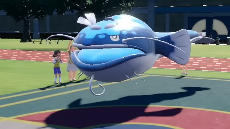 Dondozo Floating Over the Arena in a Trainer Battle in Scarlet and Violet
