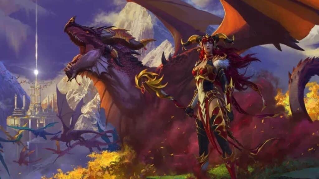 WoW screenshot with character and dragon, World of Warcraft Patch Notes, World of Warcraft Hotfix
