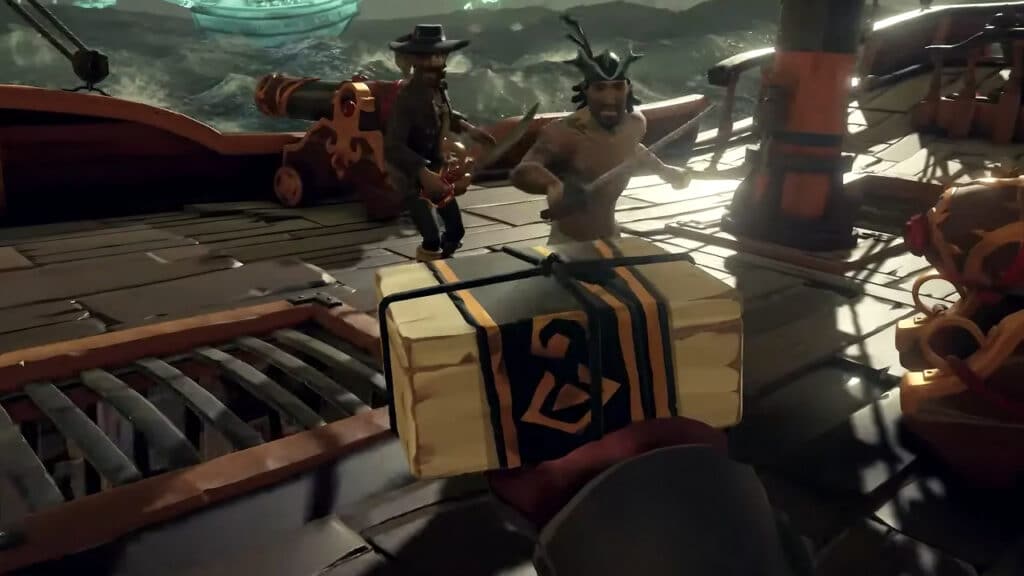 Holding a Generous Gift to Pirates in Sea of Thieves