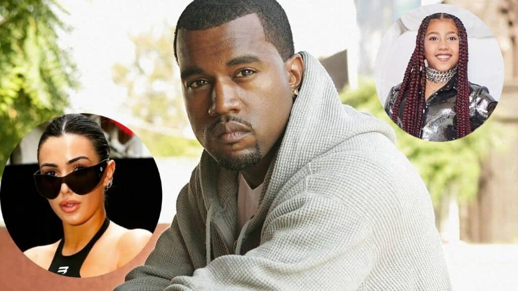 Kanye West, North West and new wife Bianca Censori photo merge