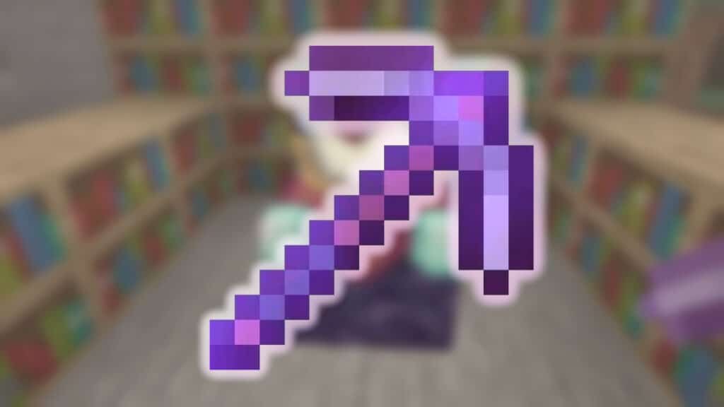 Pickaxe with the Efficiency Enchantment in Minecraft