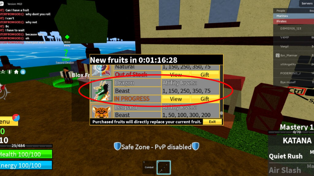Where To Find The Dragon Fruit in Blox Fruits