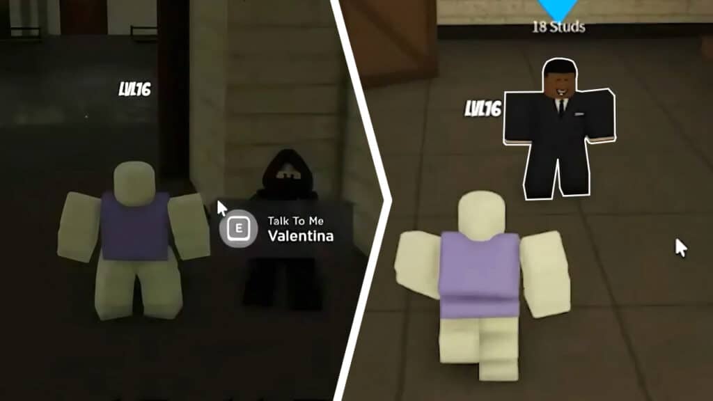 Talking to Valentina to Find Smokey in the Sewers in Roblox World of Stands
