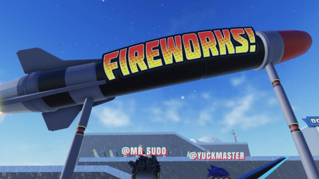 Visiting the Fireworks Shop in Roblox Fireworks Playground During January 2023