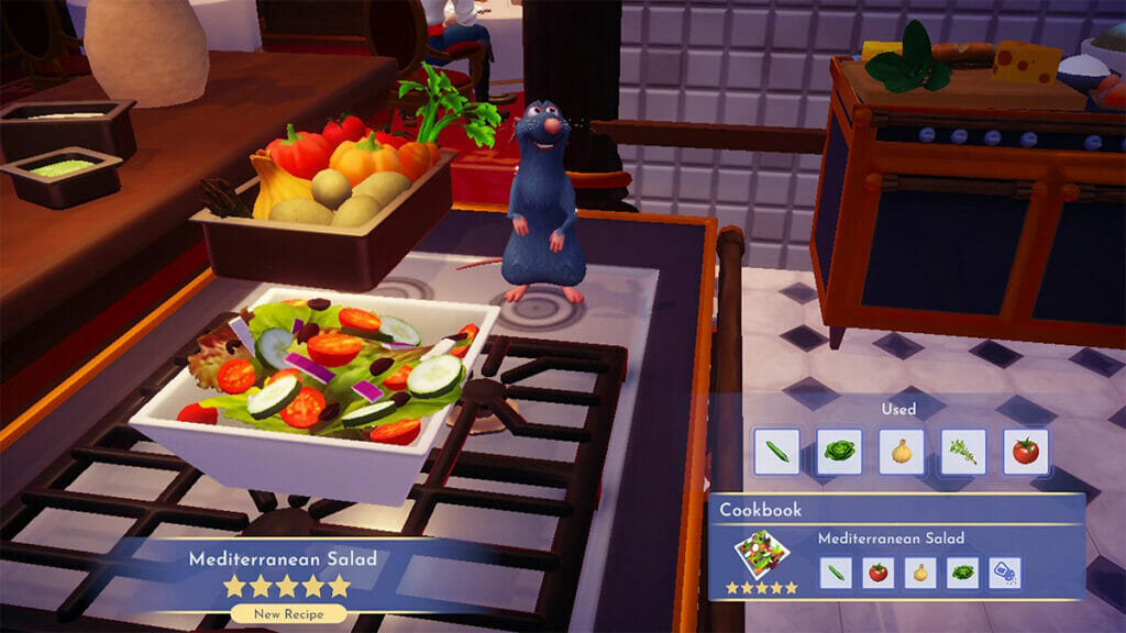 How to make a Mediterranean Salad in Disney Dreamlight Valley.