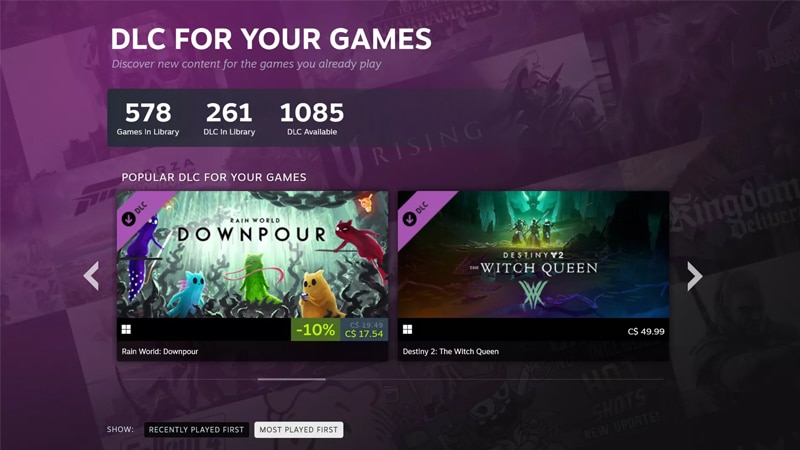 Steam Launches a Discovery Hub For DLCs