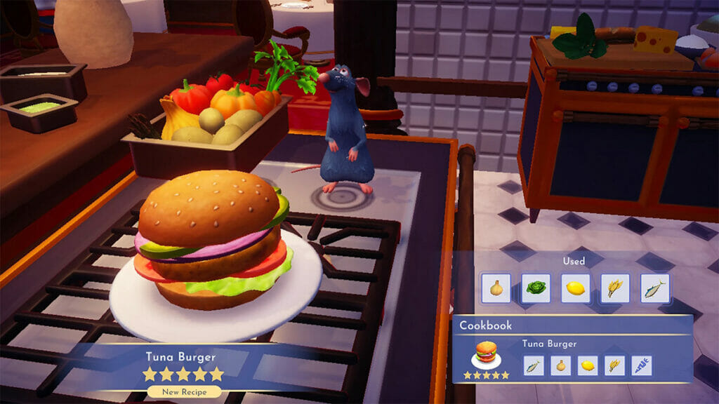 How to make a Tuna Burger in Disney Dreamlight Valley.