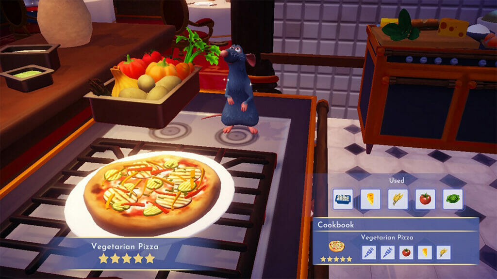 How to make Vegetarian Pizza in Disney Dreamlight Valley.