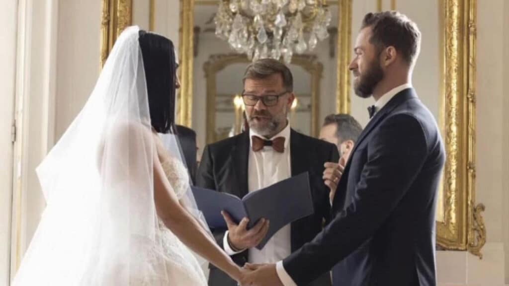 Artem Chigvintsev and Nikki Bella exchange vows at their wedding