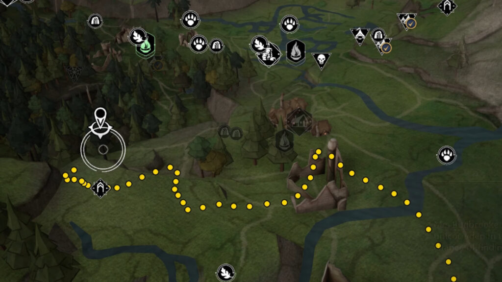 The unicorn's location in Hogwarts Legacy