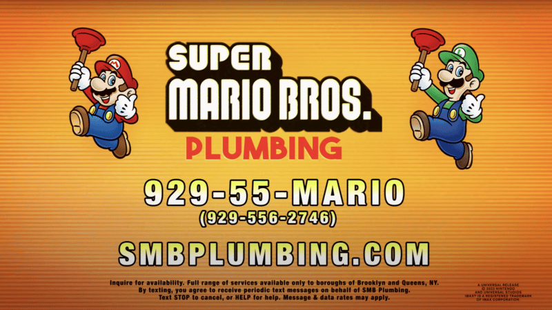 Super Mario Bros Plumbing Ad for the Super Mario Bros Movie