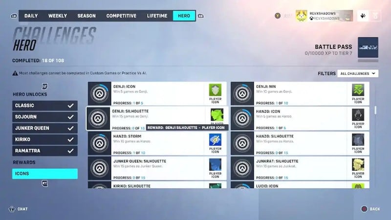 Os ícones de silhueta de Overwatch 2 seriam um novo tipo de recompensa  divertido