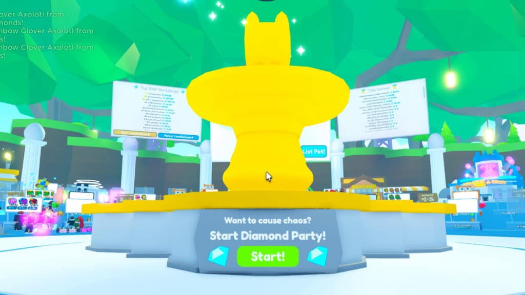 Diamond Party Fountain in Pet Simulator X