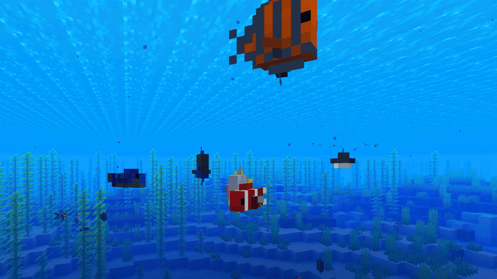 Fishing Swimming in the Ocean Minecraft