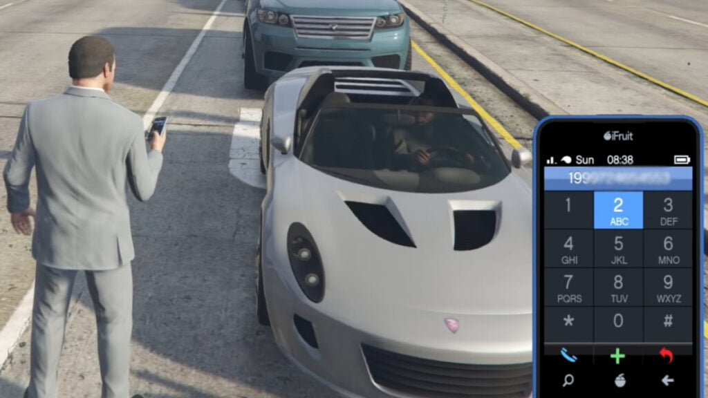 The player activates the invincibility cheat using their phone in GTA 5