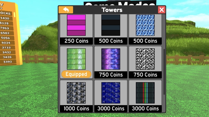 Using Coins to buy Tower blocks in Type or Die