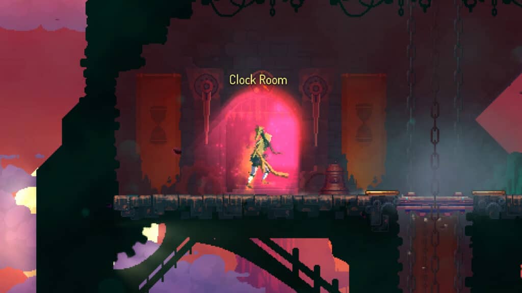 Using the Clocktower Key in Dead Cells to enter the Clock Room in the Clock Tower