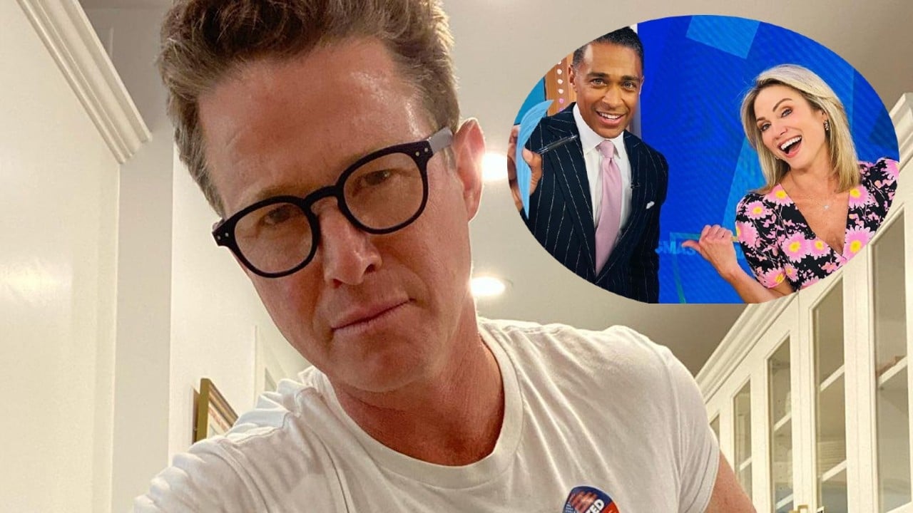 Extra host Billy Bush with Amy Robach and Tj Holmes photo mash up