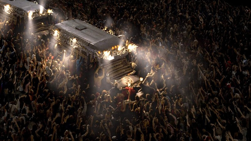 Zombies rushing a bus