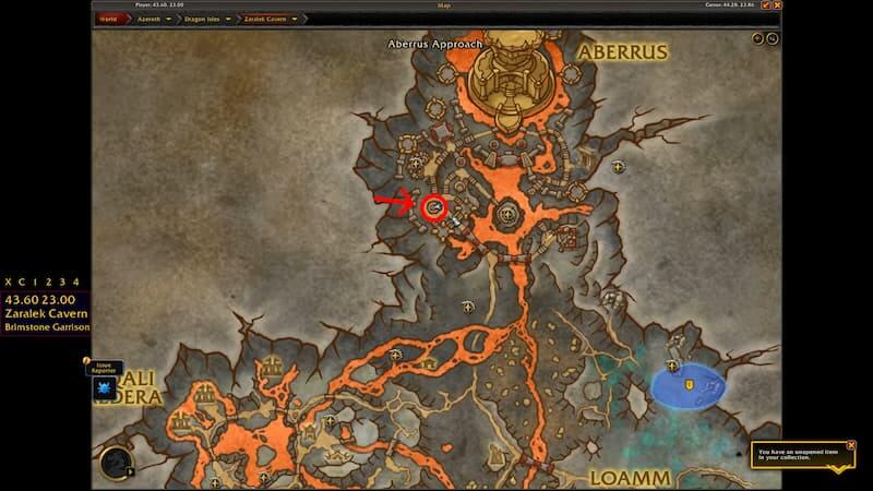 Fealty's Reward Treasure Brimstone Garisson Map World of Warcraft