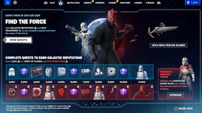 Get Darth Maul in Fortnite Find the Force Rewards Star Wars