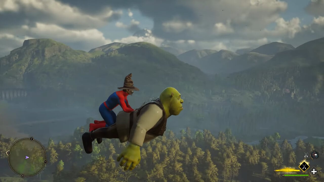 Mods: The Spider Wizard and Shrek as a Mount
