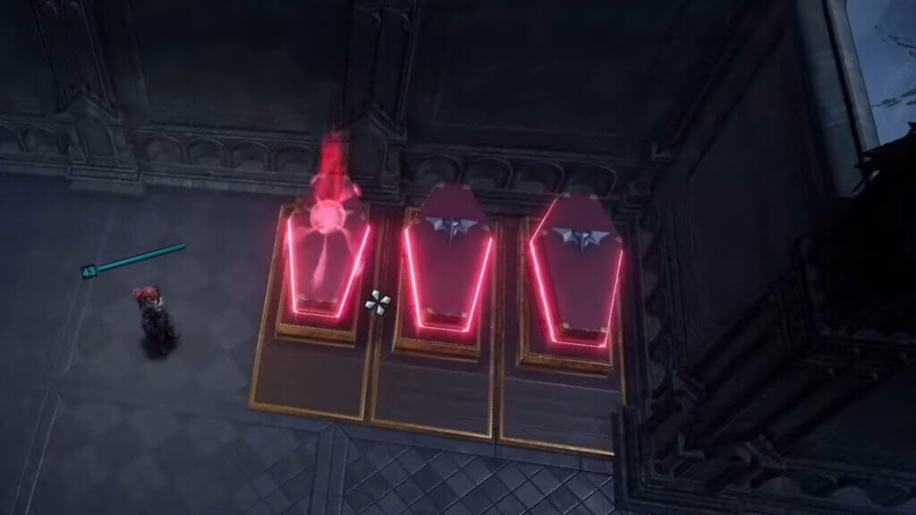 Player standing next to the 3 Servant Coffin in V Rising