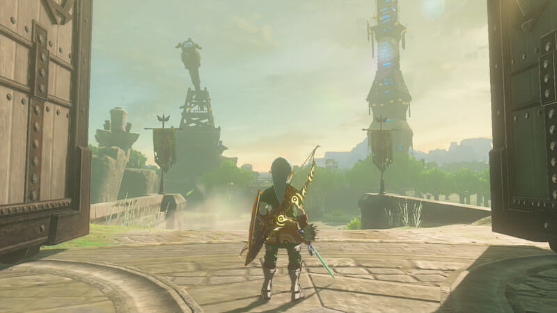 Exploring around the Hyrule Castle in Zelda Tears of the Kingdom