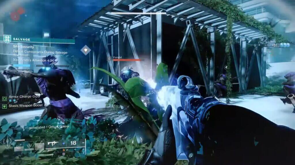 Shooting with the Rapacious Appetite in Destiny 2.