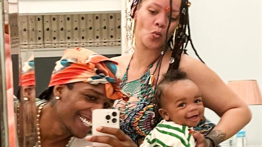 Rihanna, her son RZA Athelston Mayers and her partner A$AP Rocky
