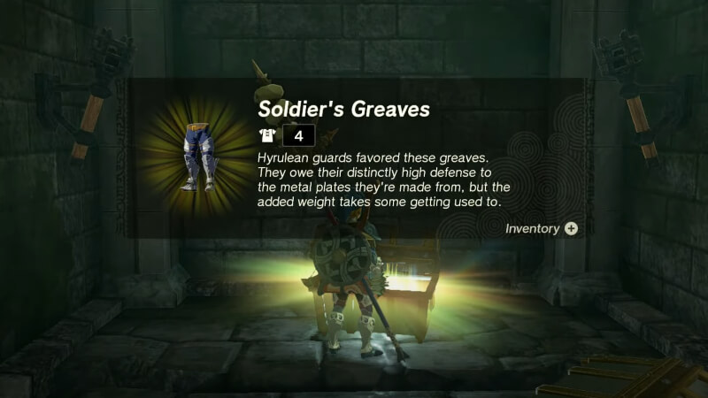 Soldier's Greaves in Zelda Tears of the Kingdom.