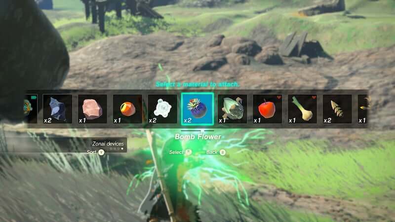 Fuse Weapons Items menu in Tears of the Kingdom TOTK Zelda