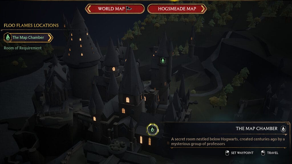 The Map Chamber Floo Flame Hogwarts Legacy