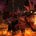 A dragon breathes fire in World of Warcraft Classic