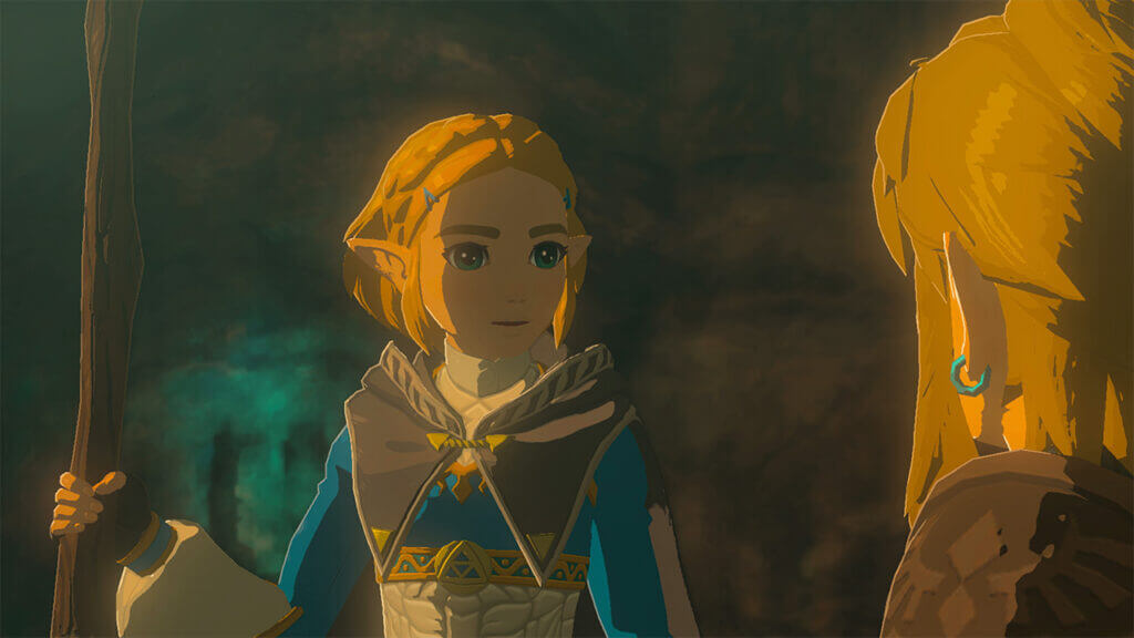 The two main characters in Zelda Tears of the Kingdom.