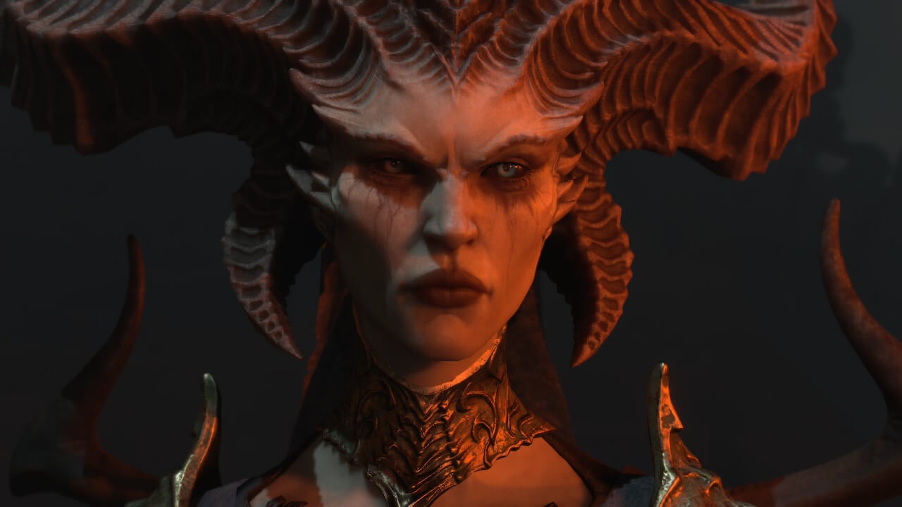 A close-up of Diablo 4's Lilith.