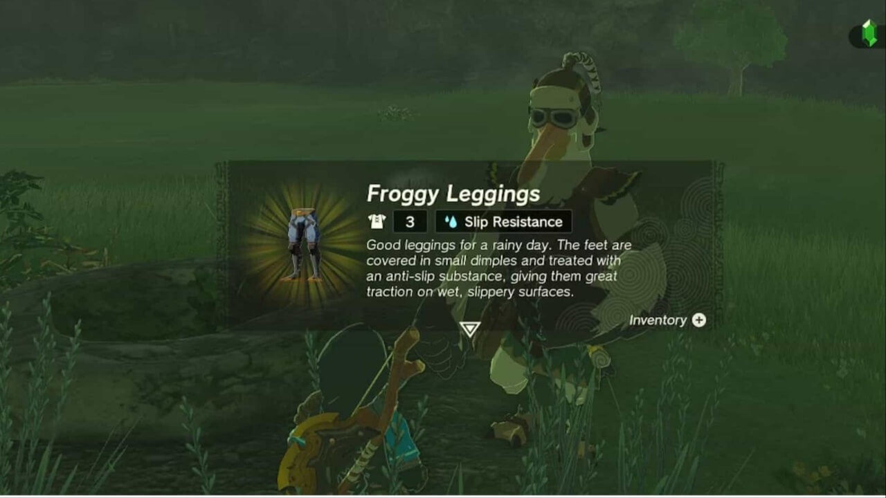 The Froggy Leggings in Zelda Tears of the Kingdom.