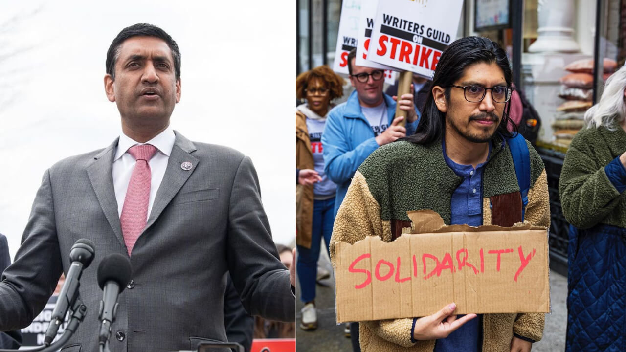 U.S. Rep. Ro Khanna (D-CA) speaks out in solidarity with the 2023 WGA strike.