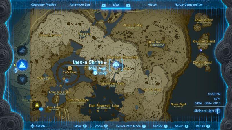 Where to find Ihen-a Shrine in Tears of the Kingdom