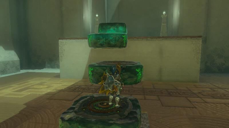 Arrange the Zonai hover stones into a staircase and climb to the next room.