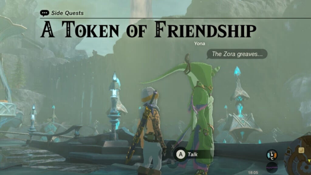 Starting A Token of Friendship quest in zelda tears of the kingdom.