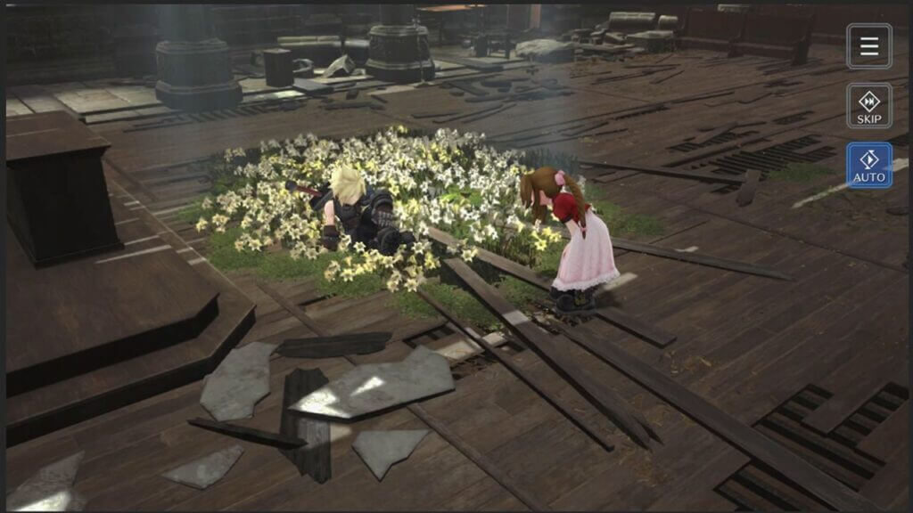 Cloud and Aerith in Final Fantasy VII Ever Crisis