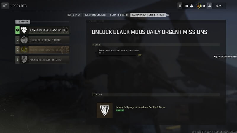 Unlocking Black Mous Daily Urgent Missions in Warzone 2 DMZ Season 4